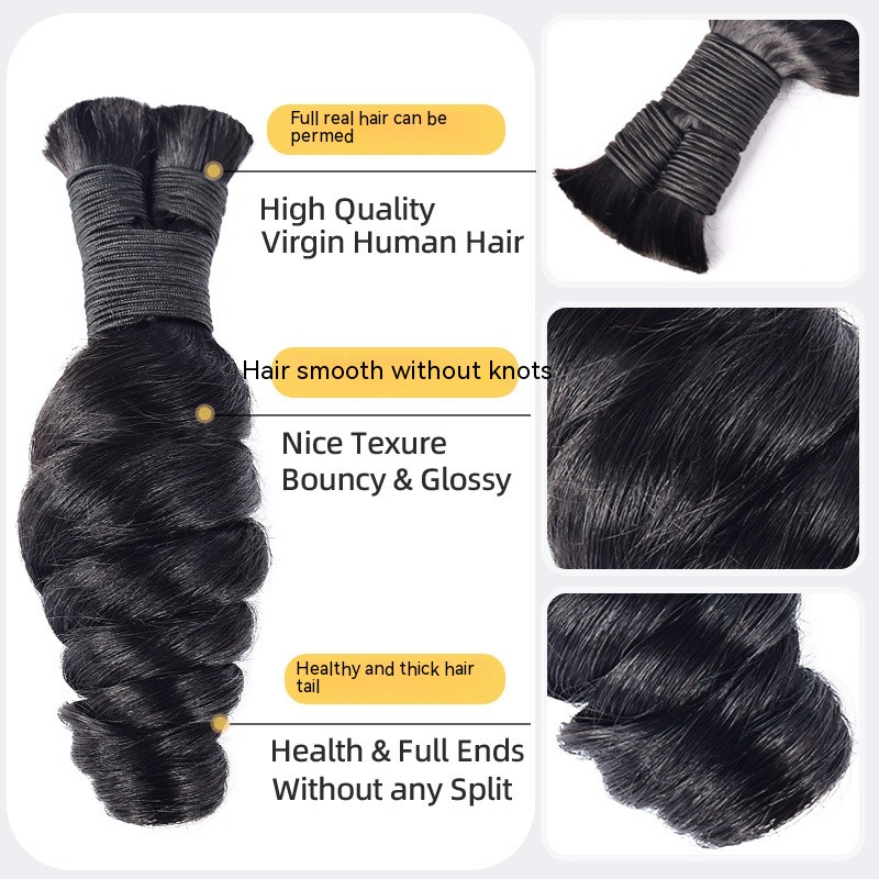 Transform your look with these real human hair extensions, featuring a loose wave pattern